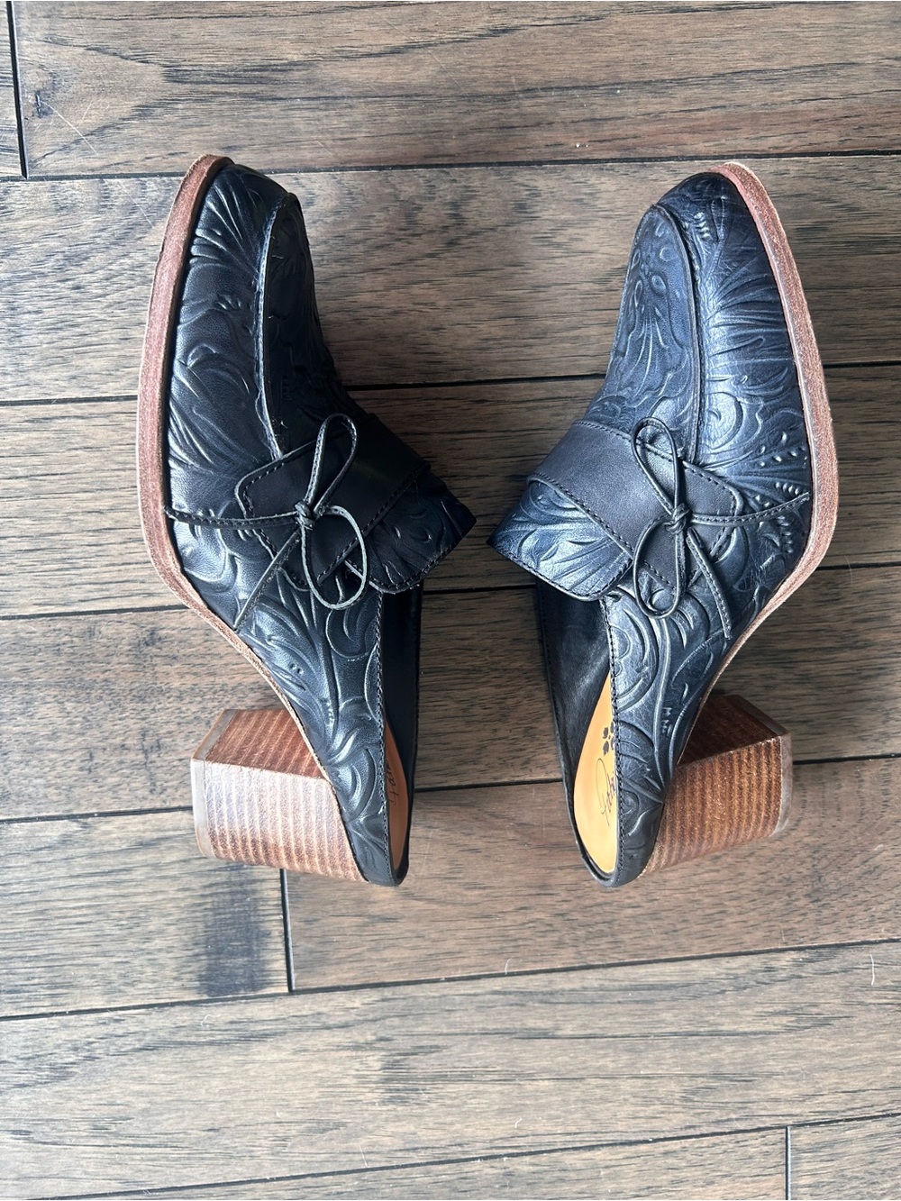 Patrica Nash Black Leather Clogs - Picture 3 of 7